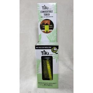 Tiki Brand Convertible Torch, 68” Full Size, 54" Garden, 8” Table- Green Glass